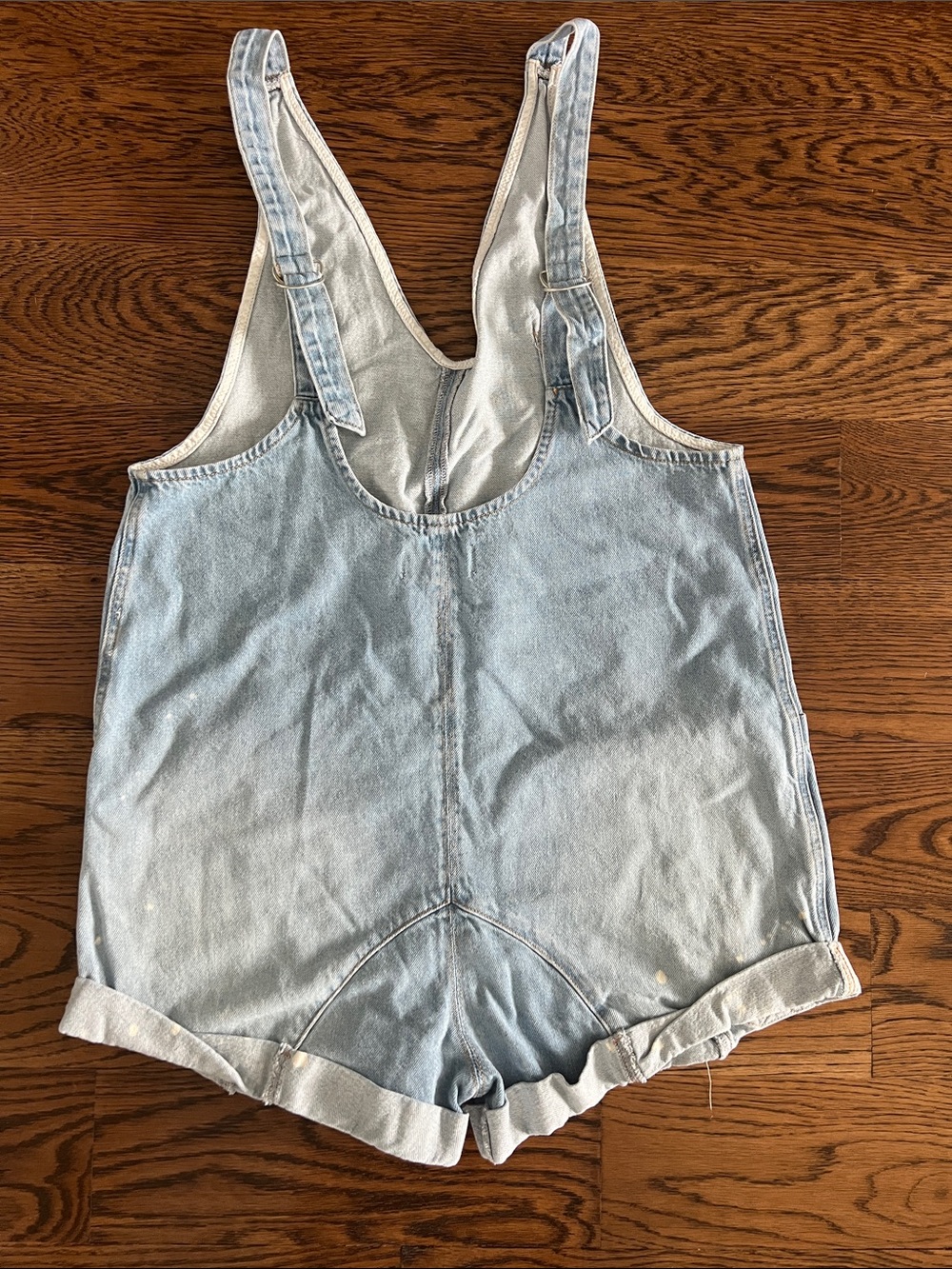 We The Free High Roller Light Wash Denim Shortalls Overalls Romper - Picture 2 of 2